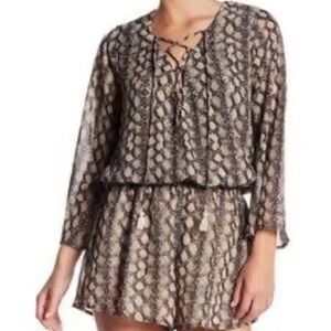 Show Me Your MuMu Black and Cream Patterned Romper